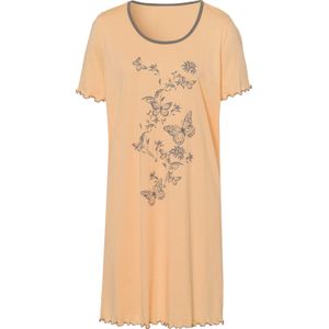 Nachthemd - Abrikoos - 100% Katoen - Korte Mouwen