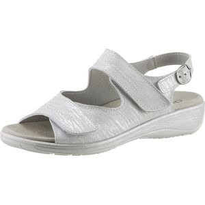 Zilverkleurige Sandalen - Nubuckleer - Synthetisch - Breedte H