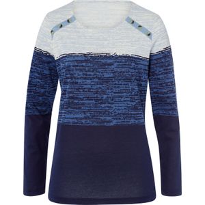 Classic Basics - Shirt - Ijsblauw/Marine gedessineerd - Lange Mouwen - Ronde Hals