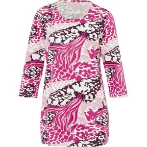 Dames Shirt met ronde hals in roze-erika-bedrukt