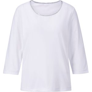 Shirt - Zilver - 3/4-Mouwen - Details met Paspel