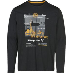 Heren Shirt met lange mouwen in grafiet gedessineerd