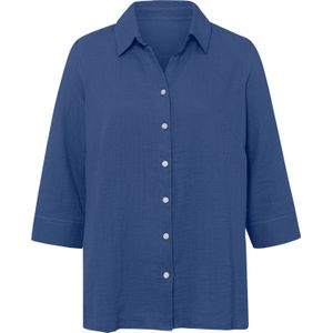 Dames Katoenen blouse in jeansblauw