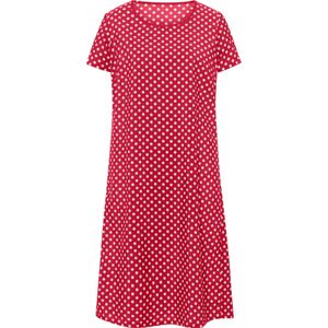 Rood/Wit - Cocktailjurk - 100% Polyester - Korte Mouwen