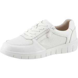 Sneaker - Wit - Gladleer/Textiel - Ritssluiting/Vetersluiting