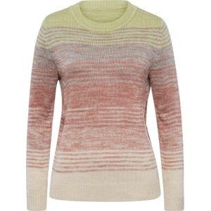 Dames Pullover met lange mouwen in lindegroen/rozenhout gedessineerd