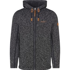 Heren Gebreid fleecejack in zwart gemêleerd