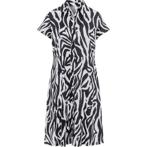 Dames Zomerjurk in zwart/wit geprint