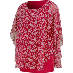 Dames Georgetteblouse in rood gedessineerd