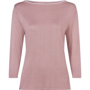 Dames Pullover met 3/4-mouwen in hortensia/wit