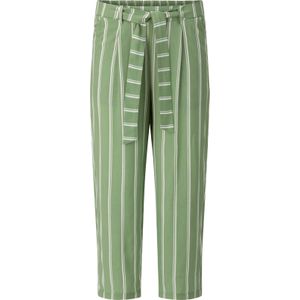 Dames 3/4-broek in eucalyptus/ecru gestreept