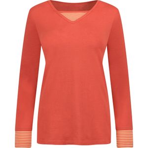 Gedessineerd Longsleeve - Terracotta - 100% Katoen