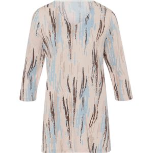 Classic Basics - Longshirt - Choco/Ijsblauw gedessineerd - 3/4 Mouwen