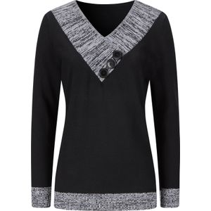 Gebreide Trui - Zwart - 100% Katoen - Lange Mouwen