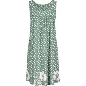 Dames Jersey jurk in jade/wit geprint