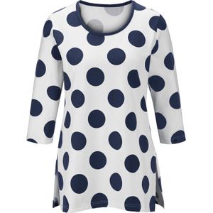 Dames Lang shirt in ecru/marine
