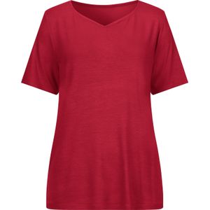 T-shirt - Rood - 95% Viscose 5% Elastaan - Korte Mouwen