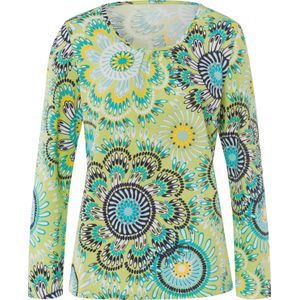 Classic Basics - Shirt - Pistache/Turquoise gedessineerd - Lange Mouwen