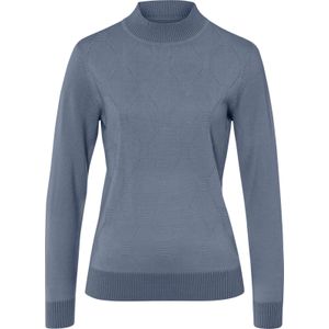 Pullovers - Duifblauw - 100% Polyacryl - Lange Mouwen - Staande Kraag