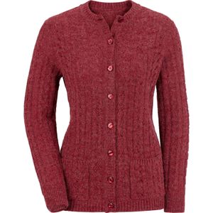 Kleur - Rood Mêlee - Vest - Lange Mouwen - Ruimvallend - 73% Polyacryl