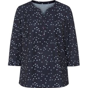 Dames Comfortabele blouse in marine/ecru geprint