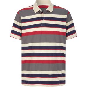 Heren Poloshirt in aardbei/zand gestreept