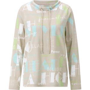 Classic Basics - Shirt - Zandkleur/Mint gedessineerd - Lange Mouwen