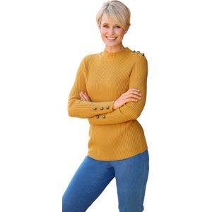 Dames Trui met opstaande kraag in oker
