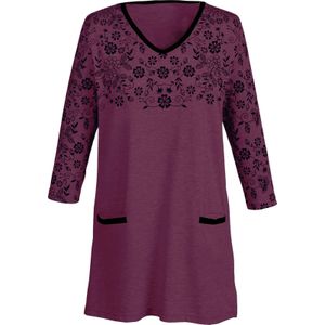 Dames Lang shirt in bordeaux/zwart