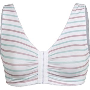 Dames Bustier in wit/mauve/mint gestreept