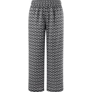 Dames 7/8-broek in ecru/zwart geprint