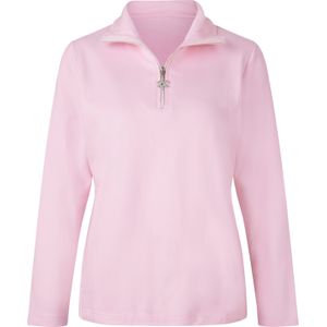 Shirt - Zwart - Interlock - Lange Mouwen - Platte Kraag met Ritssluiting