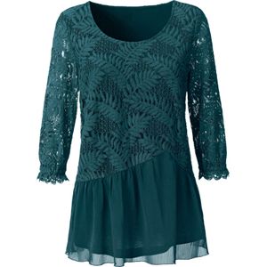 Dames Chiffonblouse in petrol