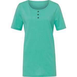 Dames Lang shirt in blauwgroen gemêleerd