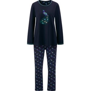 Pyjama - Pauwenprint - Lange Mouwen - Lange Broek - Single-Jersey