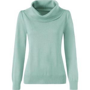 Dames Pullover met cascadehals in mint