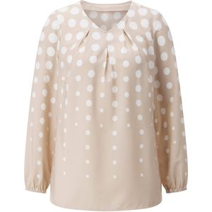 Dames Comfortabele blouse in beige/ecru bedrukt