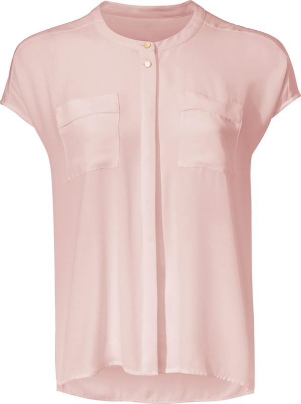 Blouse - Rosé - 100% Polyester - Knoopsluiting - Korte Mouwen