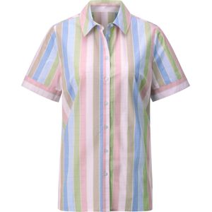 Dames Overhemdblouse in lichtroze/lichtblauw geruit