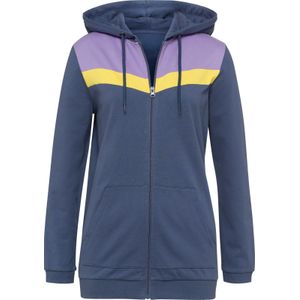 Dames Sweatvest met capuchon in rookblauw