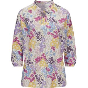 Dames Comfortabele blouse in ecru/lila bedrukt