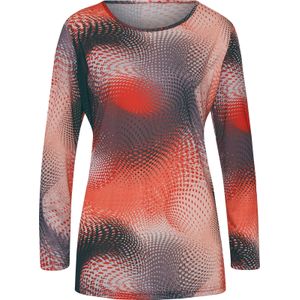 Longsleeve - Oranje/Taupe Gedessineerd - 100% Polyester
