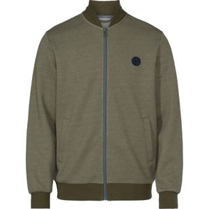 Heren Sweatvest in kaki gemêleerd