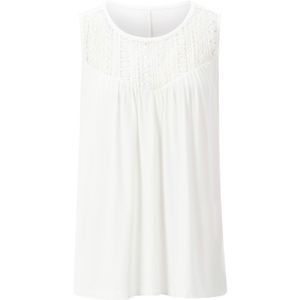 Ecru Tanktop - Ronde Hals - Mouwloos - 95% Viscose, 5% Elastaan