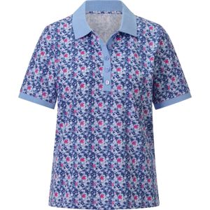 Classic Basics - Poloshirt - Blauw/Fuchsia Gedessineerd - Korte Mouwen - 100% Katoen