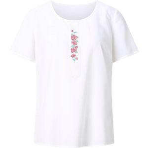 Dames Blouse met korte mouwen in wit/rood