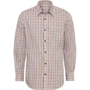 Marine/Bordeaux - Overhemd - 100% Katoen - Lange Mouwen - Knoopsluiting