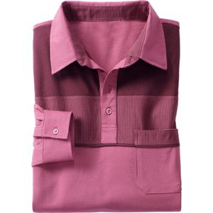 Heren Poloshirt met lange mouwen in rozenhout