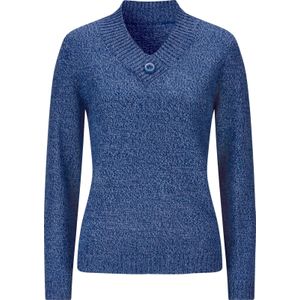 Dames Pullover met lange mouwen in koningsblauw/bleu gemêleerd