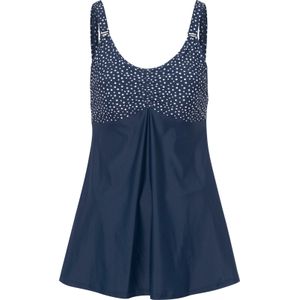 Donkerblauw/Wit Gedessineerd Badpak - Polyamide/Elastaan